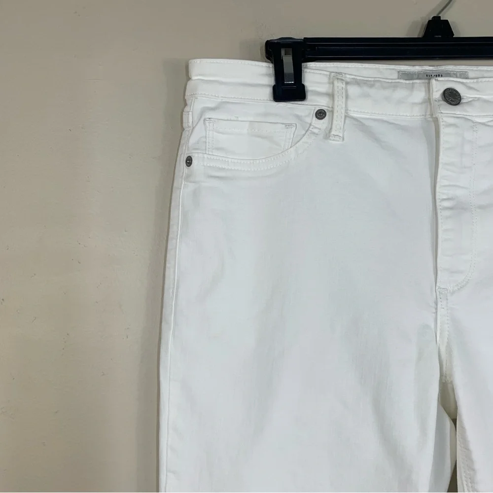 Lucky Brand White Ava Skinny Mid rise Denim Ankle Raw Hem  Jeans-Size 12/31 - Picture 2 of 15